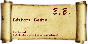 Báthory Beáta névjegykártya
